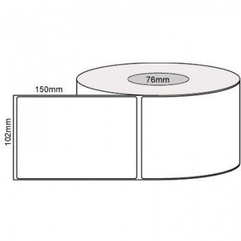 L12310 102 X 150 / 1 PLAIN POLY ROLL Permanent Perforated 1,000Lpr, 76mm Core
