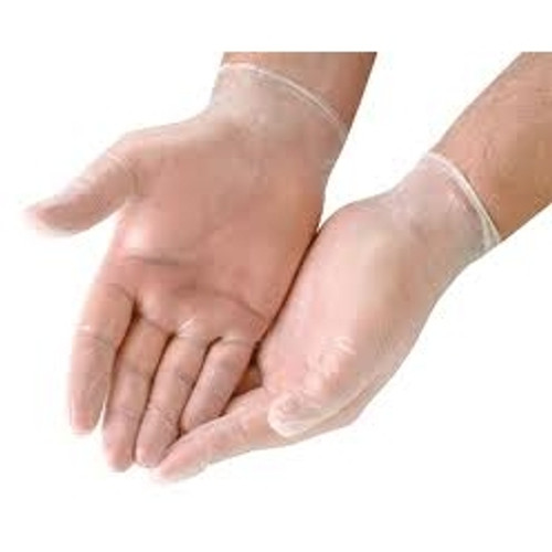 VINYL DISPOSABLE GLOVES Medium Pk100 Clear