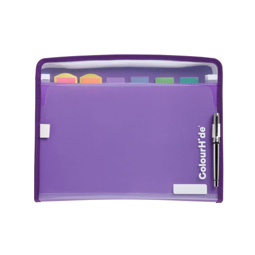 COLOURHIDE ZIP IT EXPAND FILE FC Purple 7 Pocket