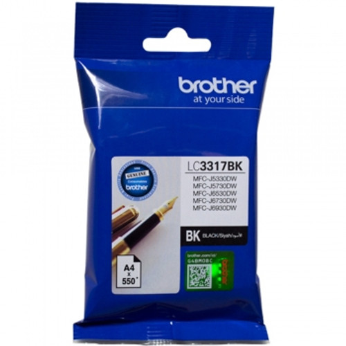 BROTHER LC3317 INKJET CART BLACK HIGH YIELD 550 PAGES Suits Brother MFC J5330DW / J5730DW / J6530DW / J6730DW / J6930DW