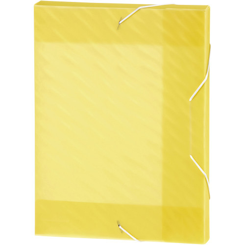 MARBIG BOX FILE SHIMMER PP A4, 30mm W/Elastic Yellow