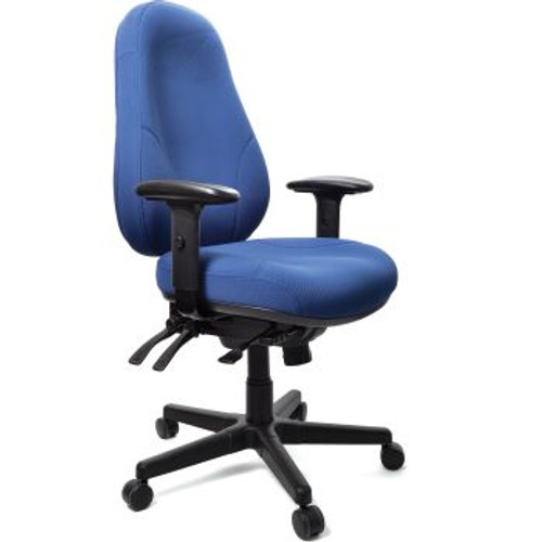 PERSONA 24/7 CHAIR BLACK Fully Upholstered With Arms, Nylon Base,Blue(51) Upholstery