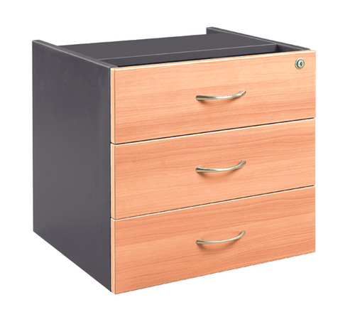 ATL DESK PEDESTAL FIXED 3 DRAWERS WHITE & IRONSTONE W464XD400XH450 *** CURRENT AVAILABILITY AND PRICING NEEDS TO BE RECONFIRMED ***
