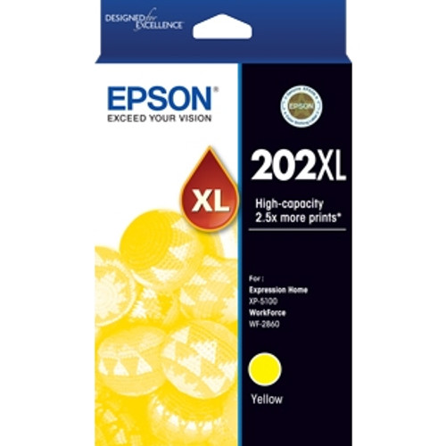 EPSON 202XL HIGH YIELD YELLOW INK CART (C13T02P492) Suits EPSON XP 5100 / WF 2860