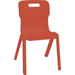 TITAN EDUCATION 4 LEG CHAIR 350mm High Red