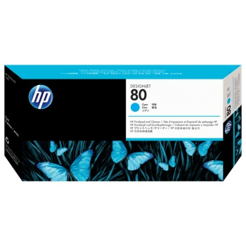 HP 80 CYAN PRINTHEAD AND PRINTHEAD CLEANER (C4821A)