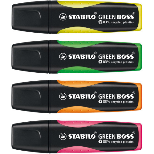STABILO GREEN BOSS HIGHLIGHTER YELLOW 83% Recycled Yellow