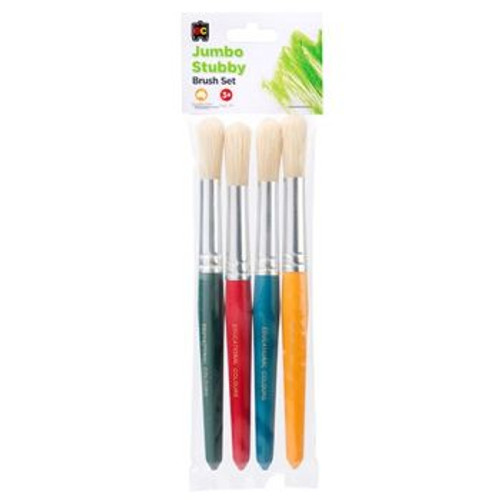 BRUSH JUMBO ROUND PLASTIC BRISTLE PK OF 4