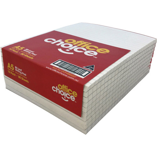 Office Choice Office Pad A5 White Pack of 10 ** While Stocks Last **