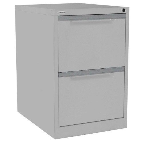 STEELCO FILING CABINET 2 Drawer Silver Grey