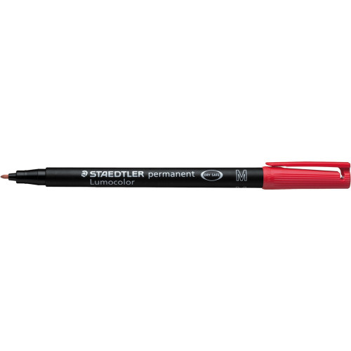 STAEDTLER 317 LUMOCOLOR PENS Perm Med 10mm Red