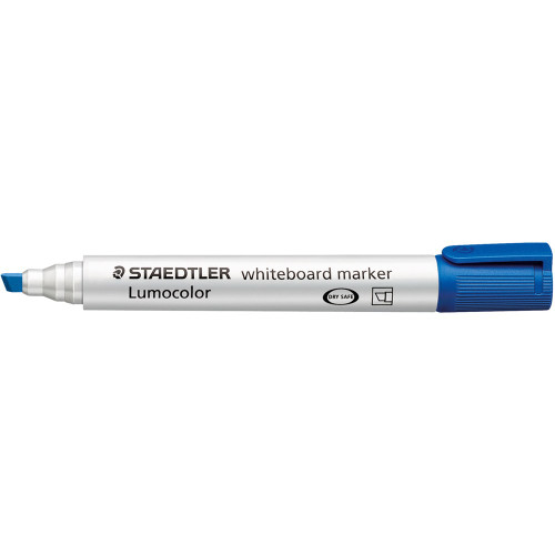 Staedtler 351 Lumocolor Whiteboard Marker 2.0 - 5.0mm Chisel Tip - Blue, Box of 10