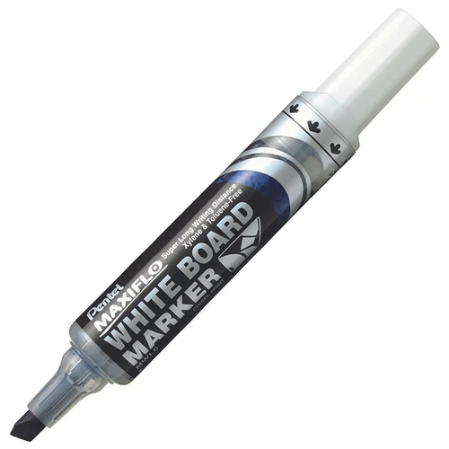 Pentel MWL6 Maxiflo Whiteboard Marker Chisel Point 3.0-7.0mm Blue, Each