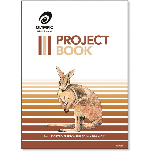OLYMPIC PROJECT BOOK P524 335x240mm, 24 Pages, 14mm Dotted Thirds Ruled