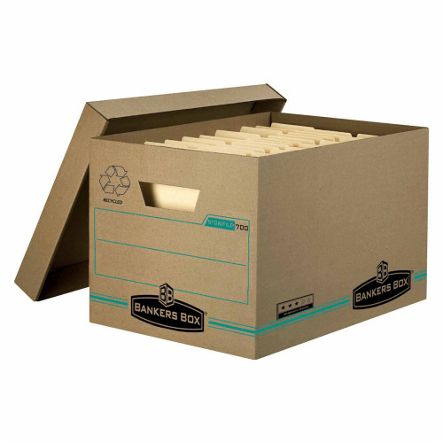 FELLOWES BANKERS 700 BOX BASIC STRENGTH ARCHIVE BOX (Outer Dimensions W 311 x D391 x H262 mm, Inner dimensions W 304 x D384 x H254 mm)