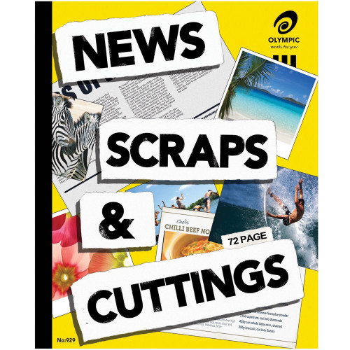 Olympic Scrapbook S929 400 x 325mm 72 Page News Scraps & Cuttings, Blank (140899)