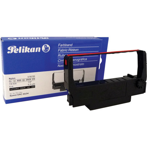 PELIKAN POS/CASH REGISTER RIBBONS EPSON ERC-34/38 Black/Red No.579755 (See also EPS2929FNBRW)