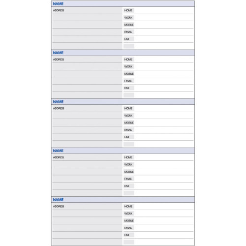 DEBDEN DAYPLANNER REFILL ORG Telephone/Address Slimline