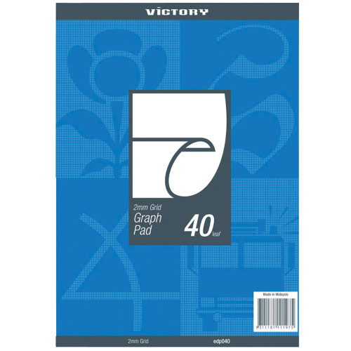 VICTORY GRAPH PAD A4 2MM 50GSM 40 LEAF EDP040
