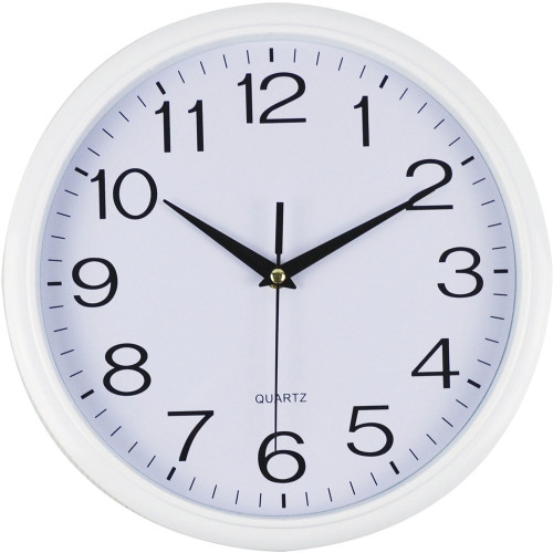 ITALPLAST Wall Clock 43cm - White Frame/White Face, Each