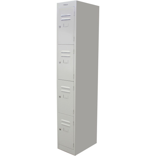 STEELCO PERSONNEL LOCKER 4 Door Silver Grey H1830xW305xD460mm