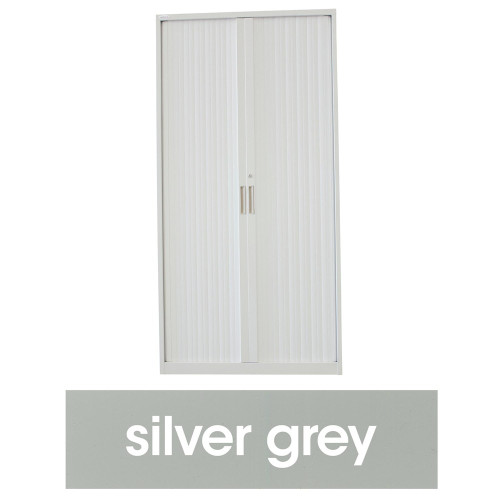 STEELCO TAMBOUR DOOR CUPBOARD 5 Shelf Silver Grey H2000xW1200xD463mm