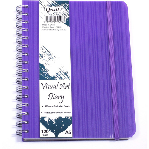 QUILL PREMIUM PP VISUAL ART DIARY A5 120PG 125GSM Violet