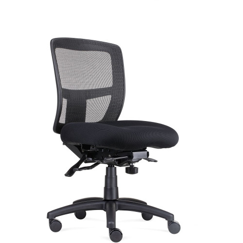 RAPIDLINE OPERATOR CHAIR Ergonomic Mesh Black Fabric Seat, Black Mesh