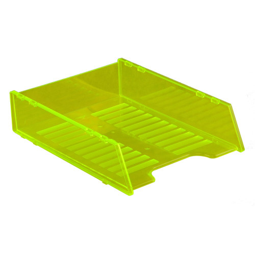 ITALPLAST A4 "Multi Fit" Document Tray - Neon Yellow, Each