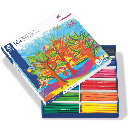 Staedtler 325 Noris Fibre Tipped Marker Pens, Assorted Class Pack of 144