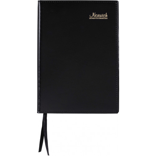 NORWICH SPIRAL DIARY A5 Week to Open 1Hr Black (2026 - Clearance - While Stocks Last)