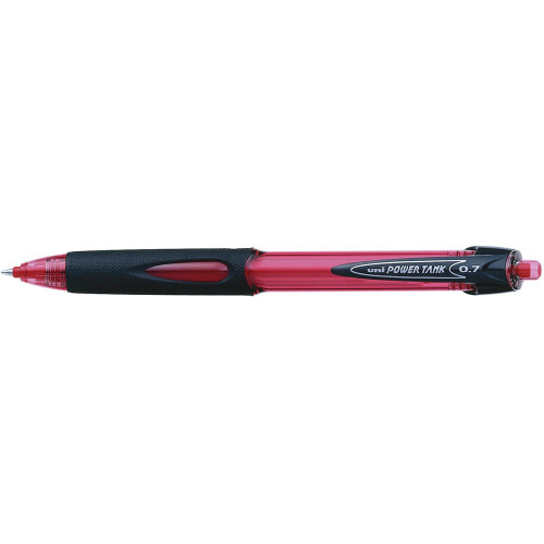 UNIBALL POWERTANK BALLPOINT Retractable,Fine 0.7mm Red