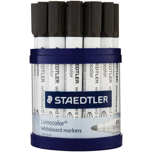 STAEDTLER 351 LUMOCOLOUR WHITEBOARD MARKER Bullet Tip Black Pack of 19