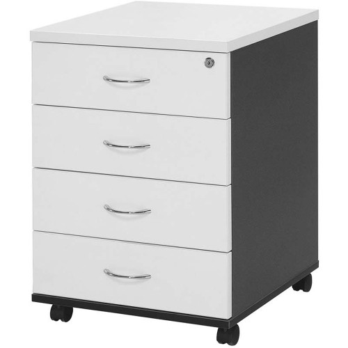 LOGAN MOBILE PEDESTAL 4 DRAWER White Ironstone