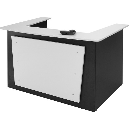 LOGAN RECEPTION COUNTER 1800x1090mm White & Ironstone