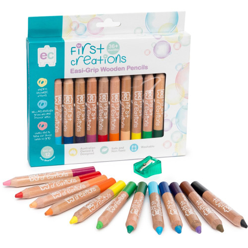 EASI-GRIP WOODEN PENCILS PACKET OF 12