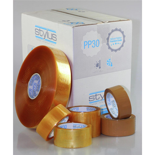 STYLUS 1155 PP30 PACKAGING TAPE NATURAL RUBBER ADHESIVE 48mm X 75M (Pack of 6)