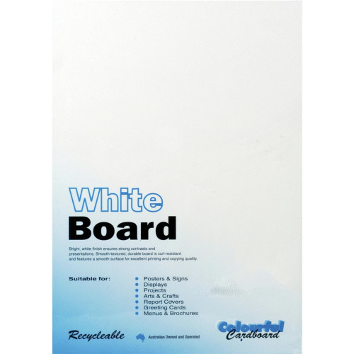COLOURFUL CARDBOARD WHITE PASTEBOARD A3 200gsm - 3 sheet (Pack of 50)