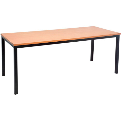 STEEL FRAME TABLE 1800 x 900 Beech Top, Black Frame