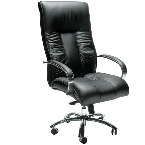 BIG BOY DIRECTOR'S CHAIR High Back With Arms Black Leather