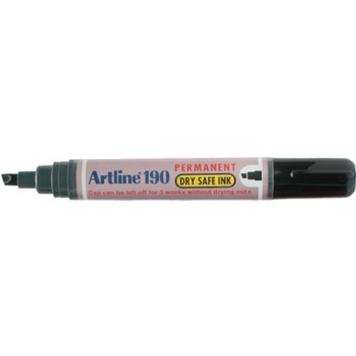 ARTLINE 190 DRY SAFE MARKER PERM MED CHISEL BLACK 101901