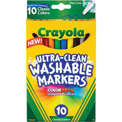 CRAYOLA THINLINE MARKERS 10 Assorted Classic Colors 58 7870