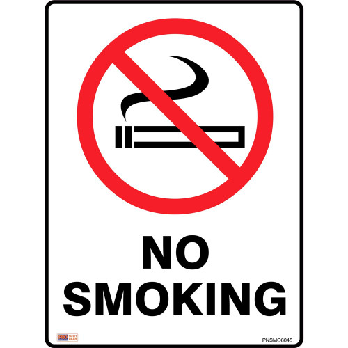 SAFETY SIGNAGE - PROHIBITION No Smoking 450mmx600mm Polypropylene