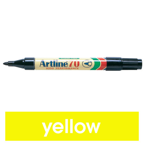 ARTLINE 70 PERMANENT MARKERS Med Bullet Yellow, Bx12