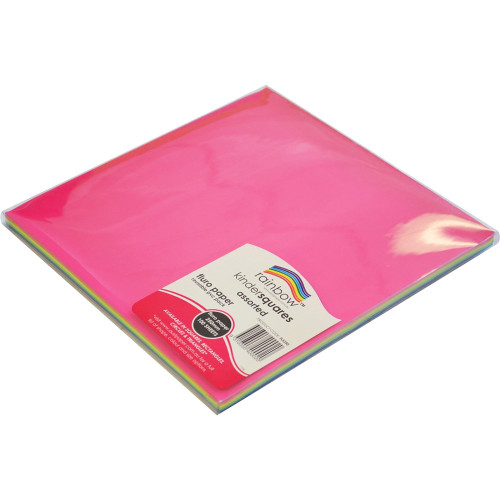 KINDER SHAPES Fluoro Paper Squares 250mm