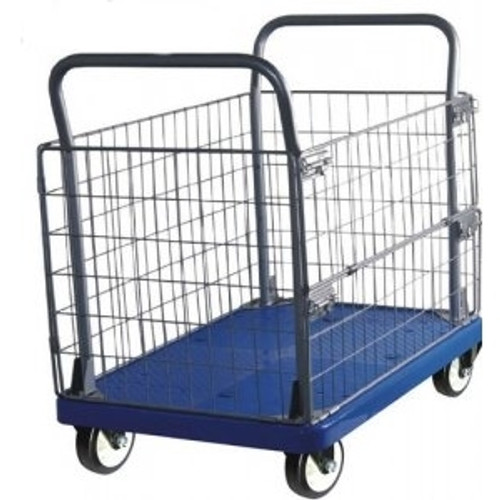 PLASTIC TROLLEY WITH WIRE CAGE 900mm(L) x 600mm(W) 500mm(H) , Load Capacity 300kg