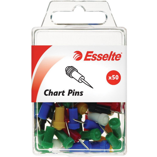 ESSELTE PINS CHART 8x22mm Assorted PK50