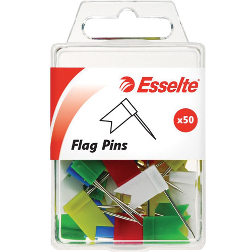 ESSELTE PINS FLAG 10x18x33mm Assorted PK50