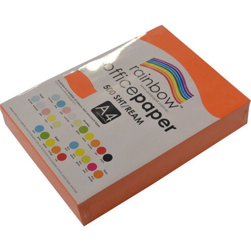 RAINBOW OFFICE PAPER A4 80GSM Orange Ream of 500