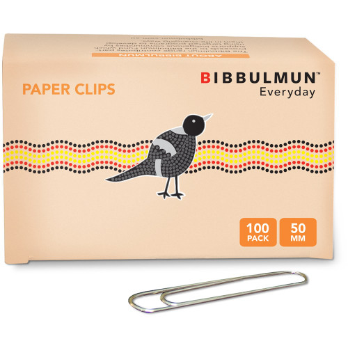 BIBBULMUN PAPER CLIPS 50mm Pack of 100